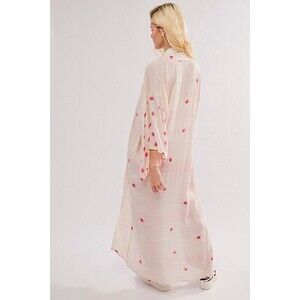 Free People Kimono Laurel Canyon Printed Rose Duster Rayon OS NWOT